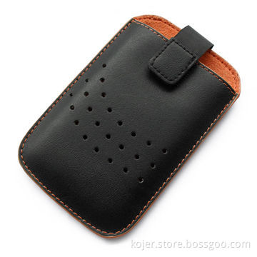 Mobile Phone Pouch, Made of PU with Puncturing, Retractable Pull-tab Combined, Velcro Closure